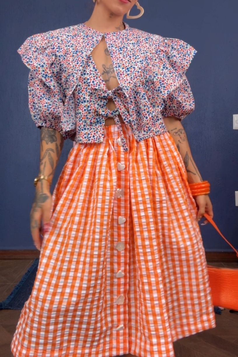 Falda Ofelia mandarina