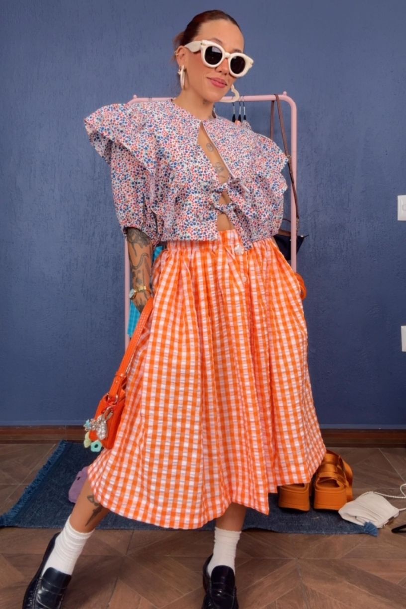 Falda Ofelia mandarina