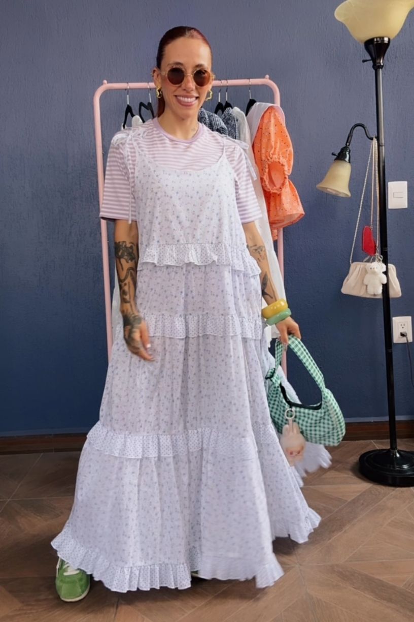 Vestido maxi olanes mini flor