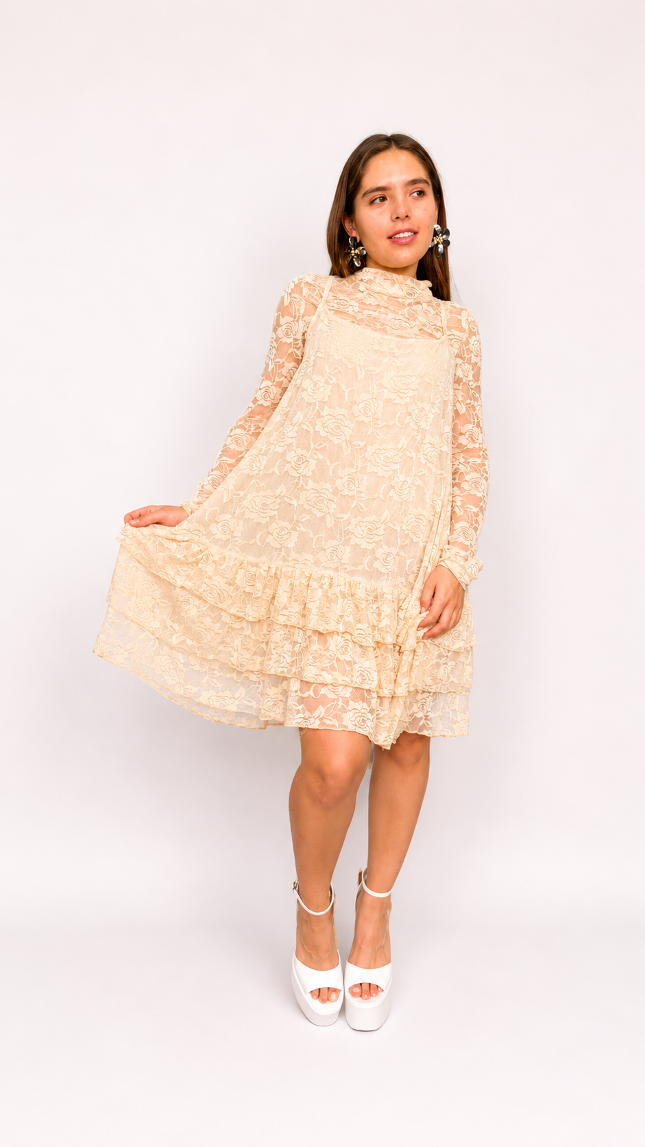 Set Lala latte soft vestido y blusa