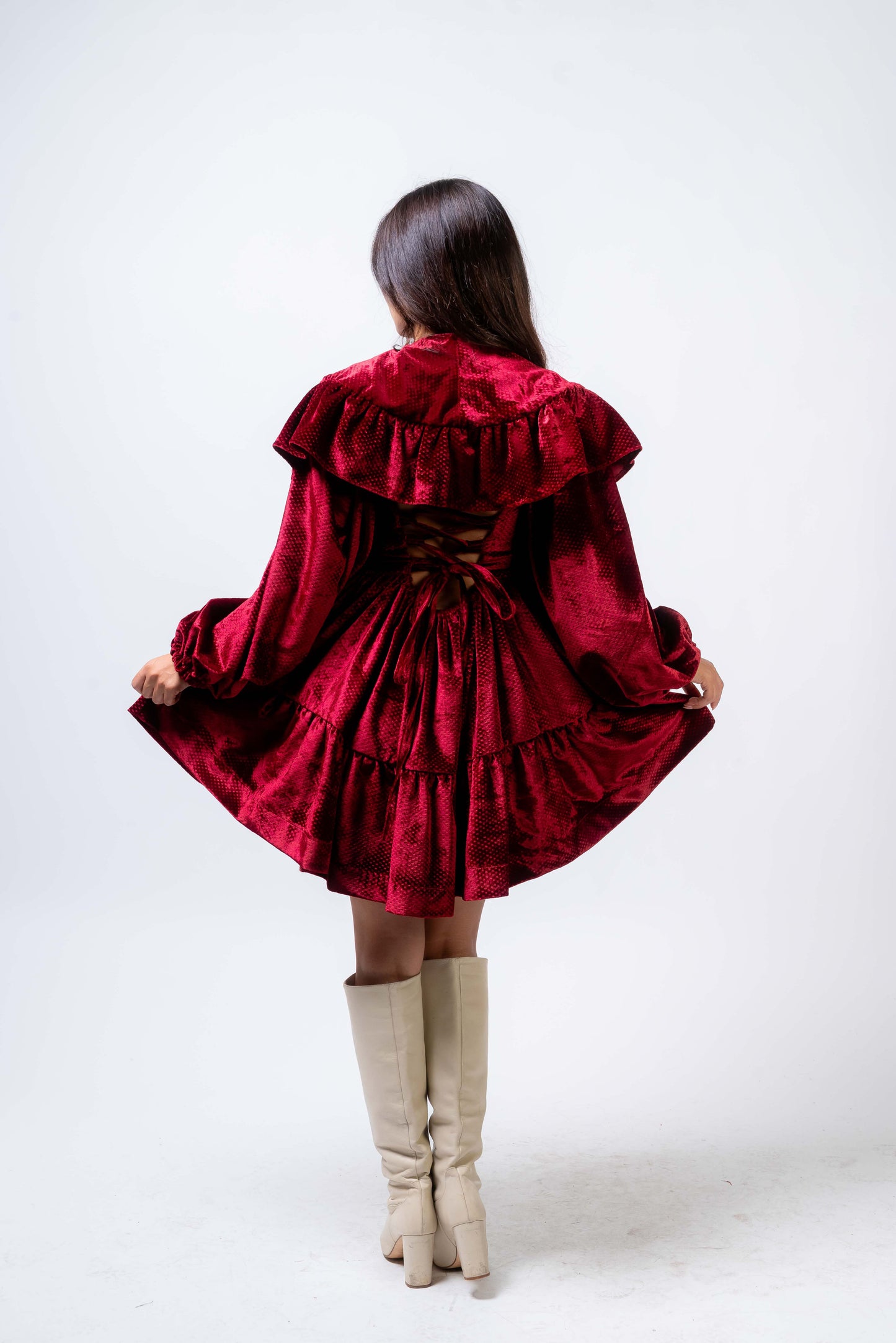 Vestido Mini Frida burdeos XMAS