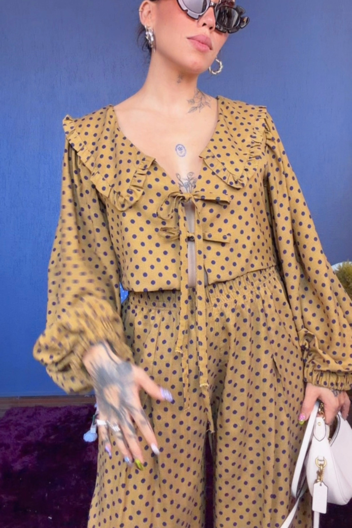 Set Sabina polka mostaza