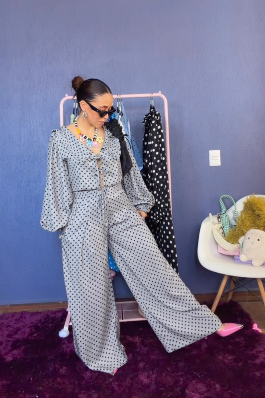 Set Sabina polka gris