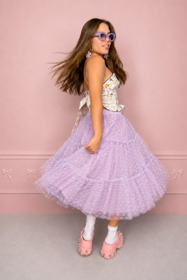 Falda midi lila