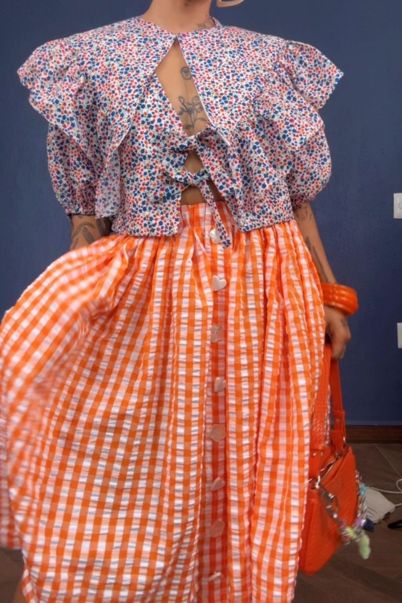 Falda Ofelia mandarina