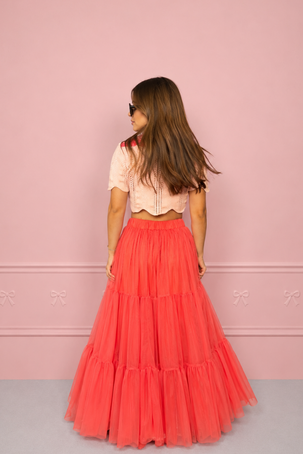 Falda Maxi coral