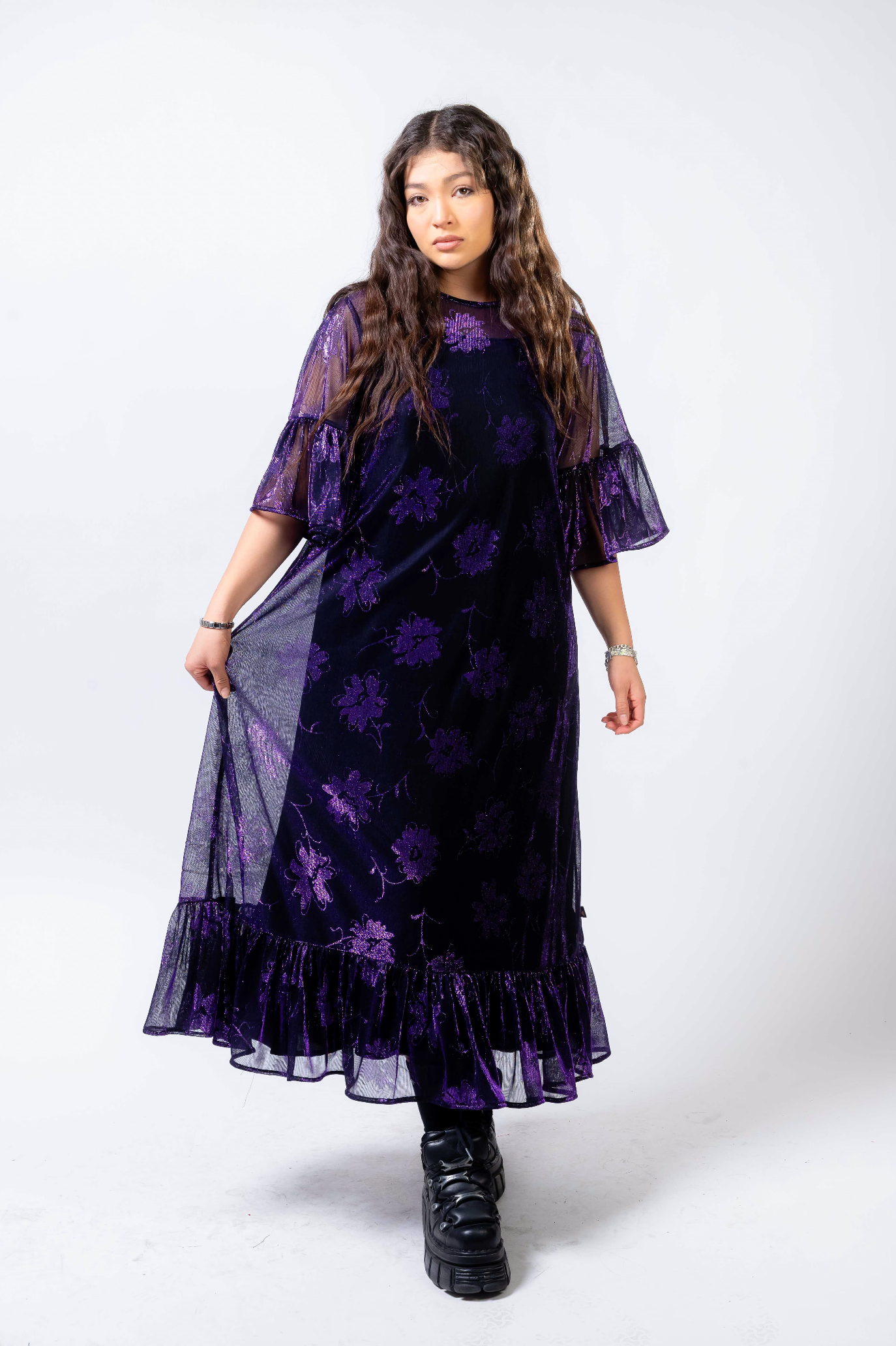 Vestido Floren Glitter Floral