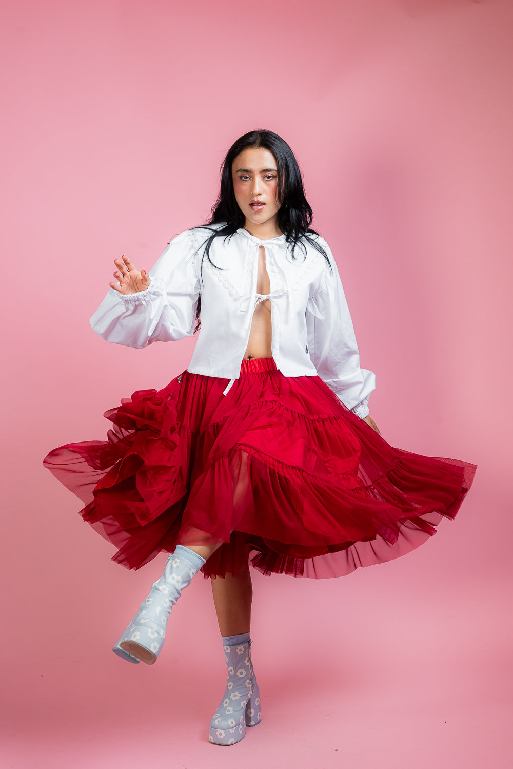 Falda midi Love