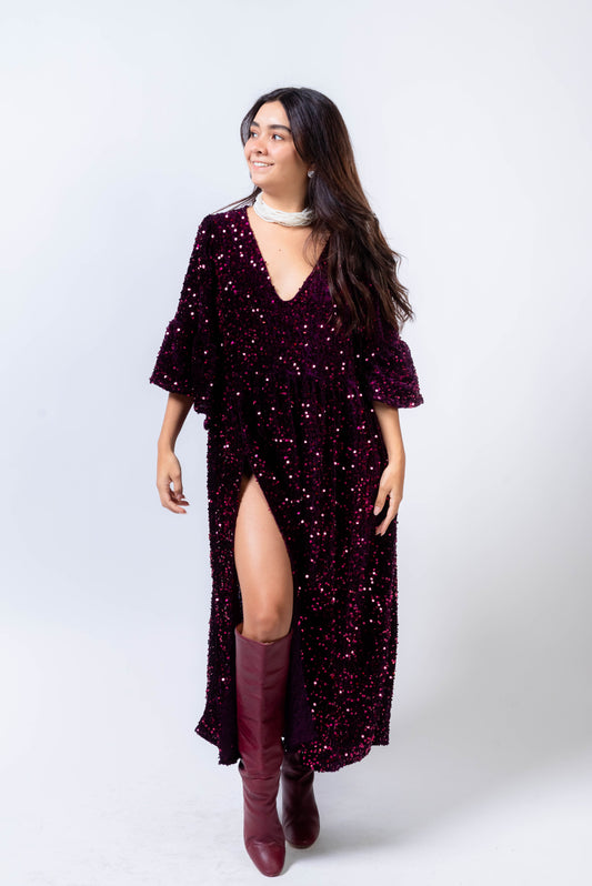 Vestido Ixchel Burdeos