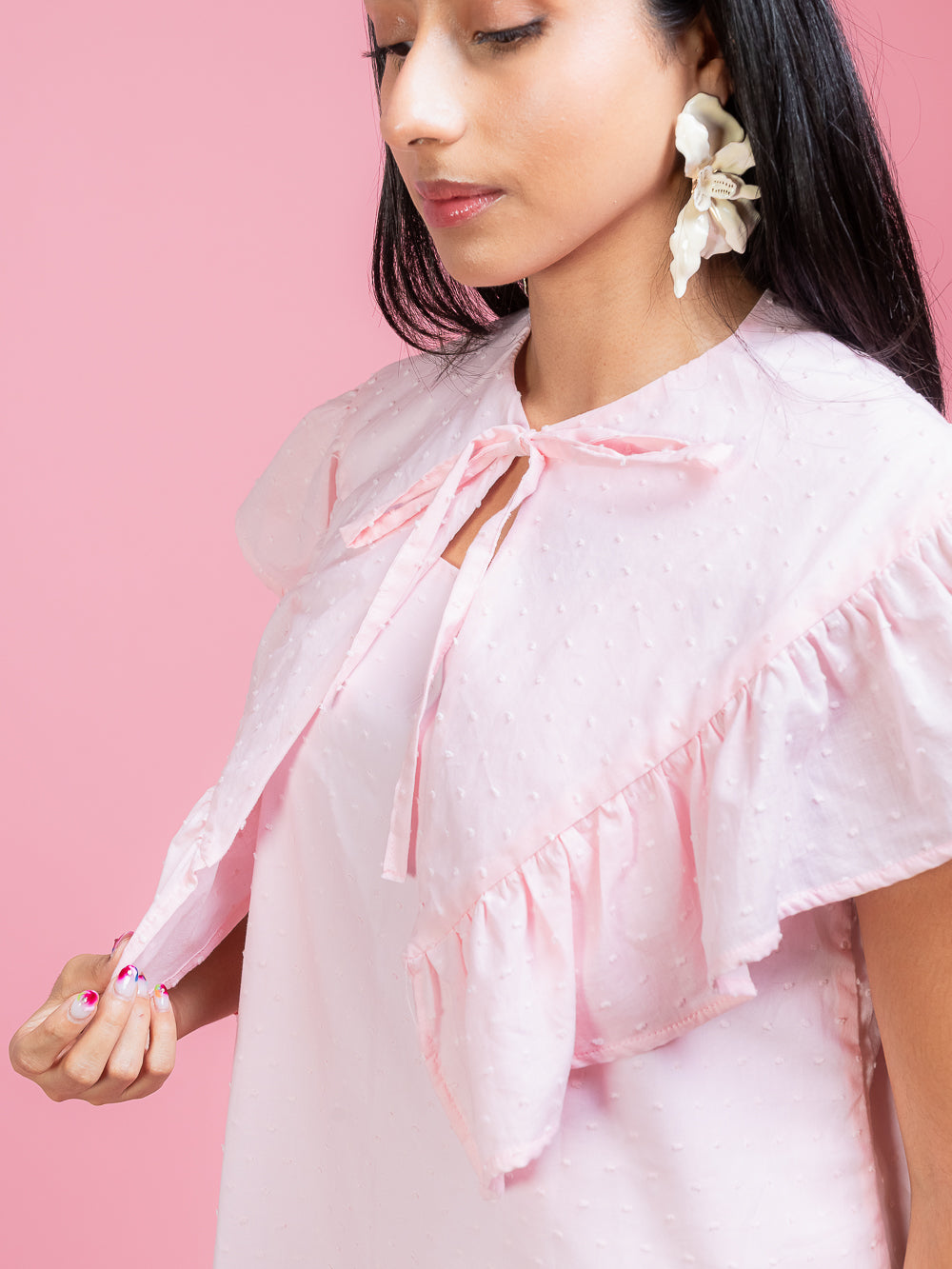Set Linda Rose vestido y cuello