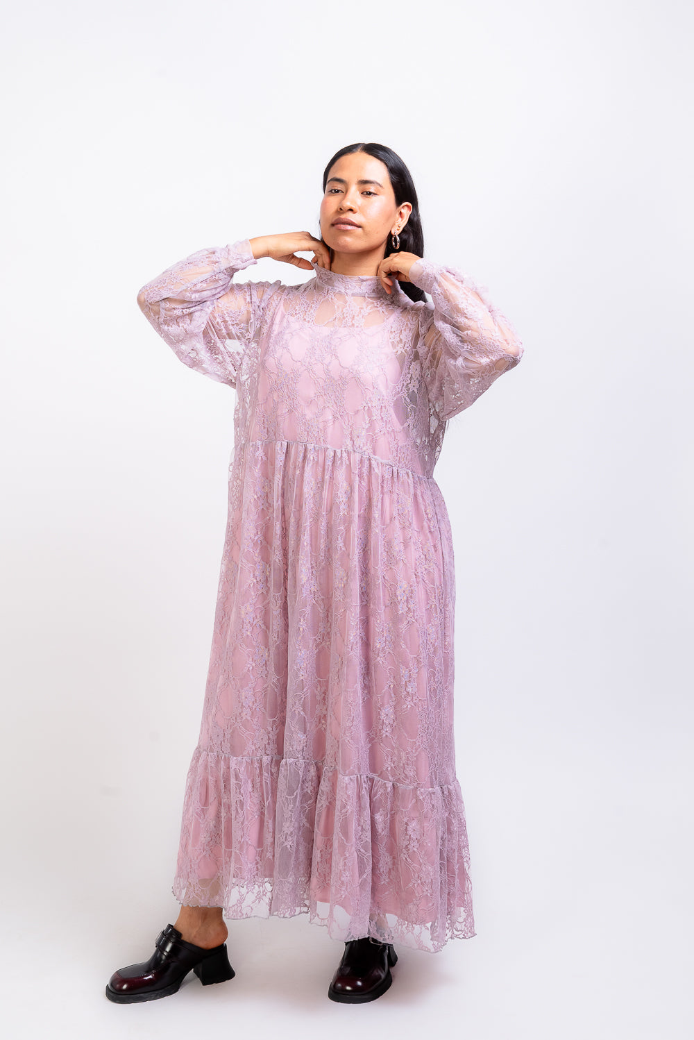 Vestido Yoli lavanda 2 piezas
