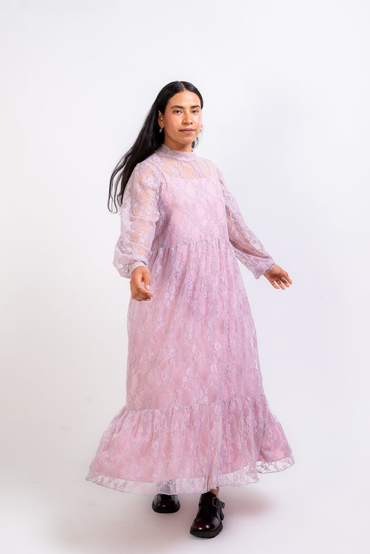 Vestido Yoli lavanda 2 piezas