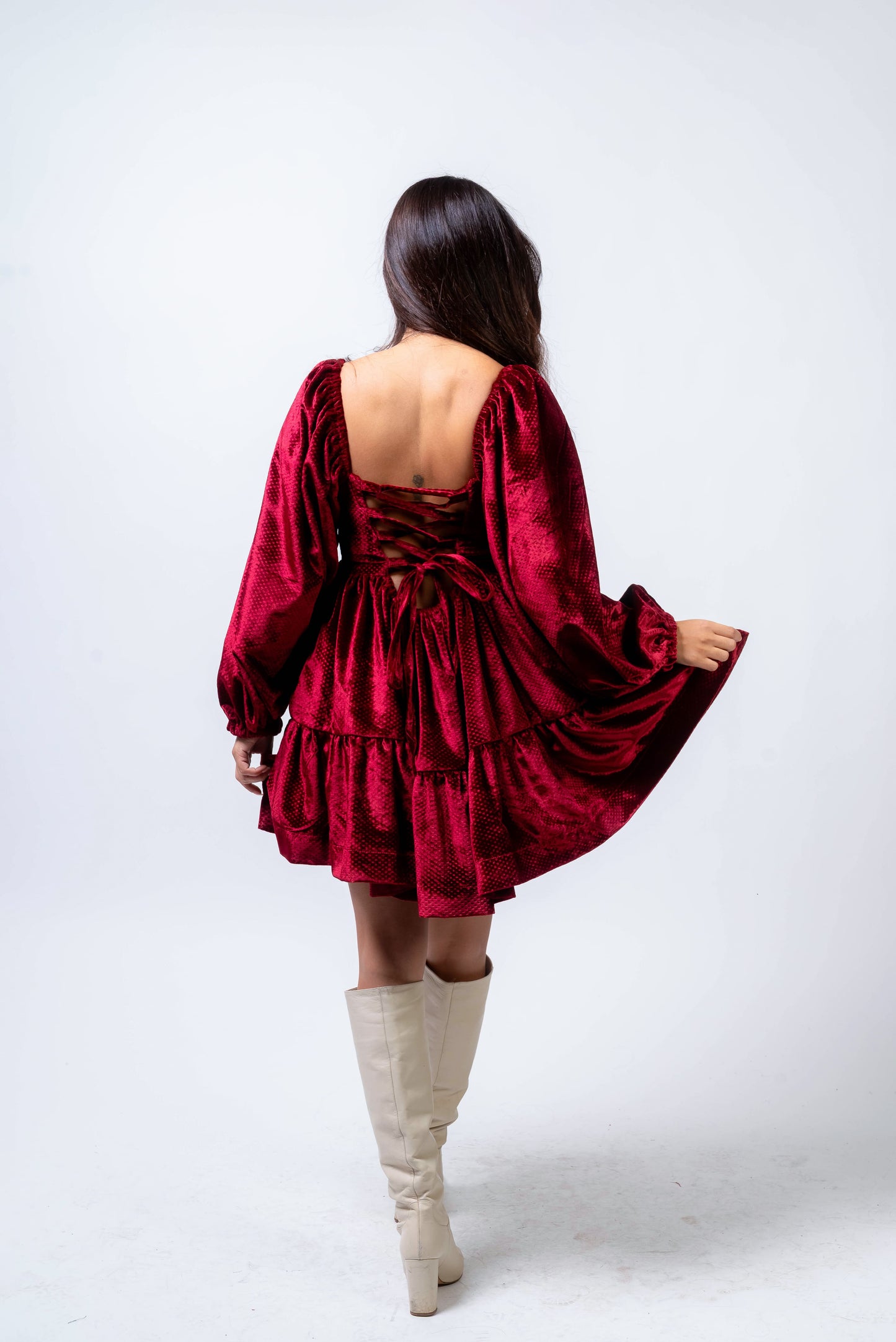 Vestido Mini Frida burdeos XMAS