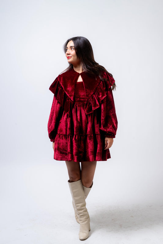 Cuello Frida burdeos XMAS