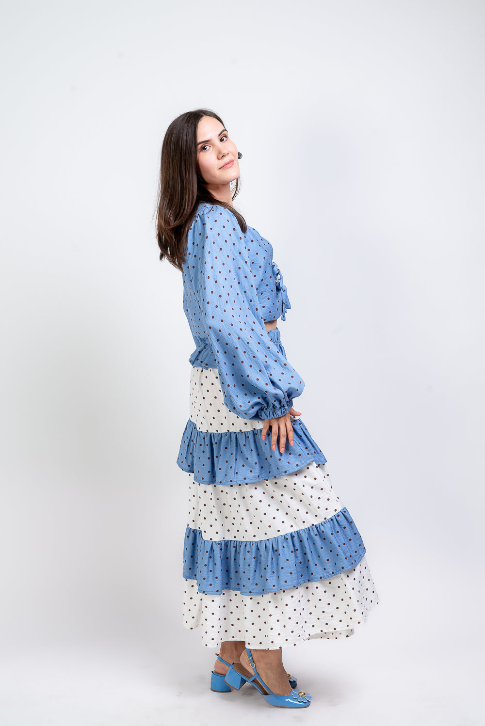 Set Mercedes con blusa azul