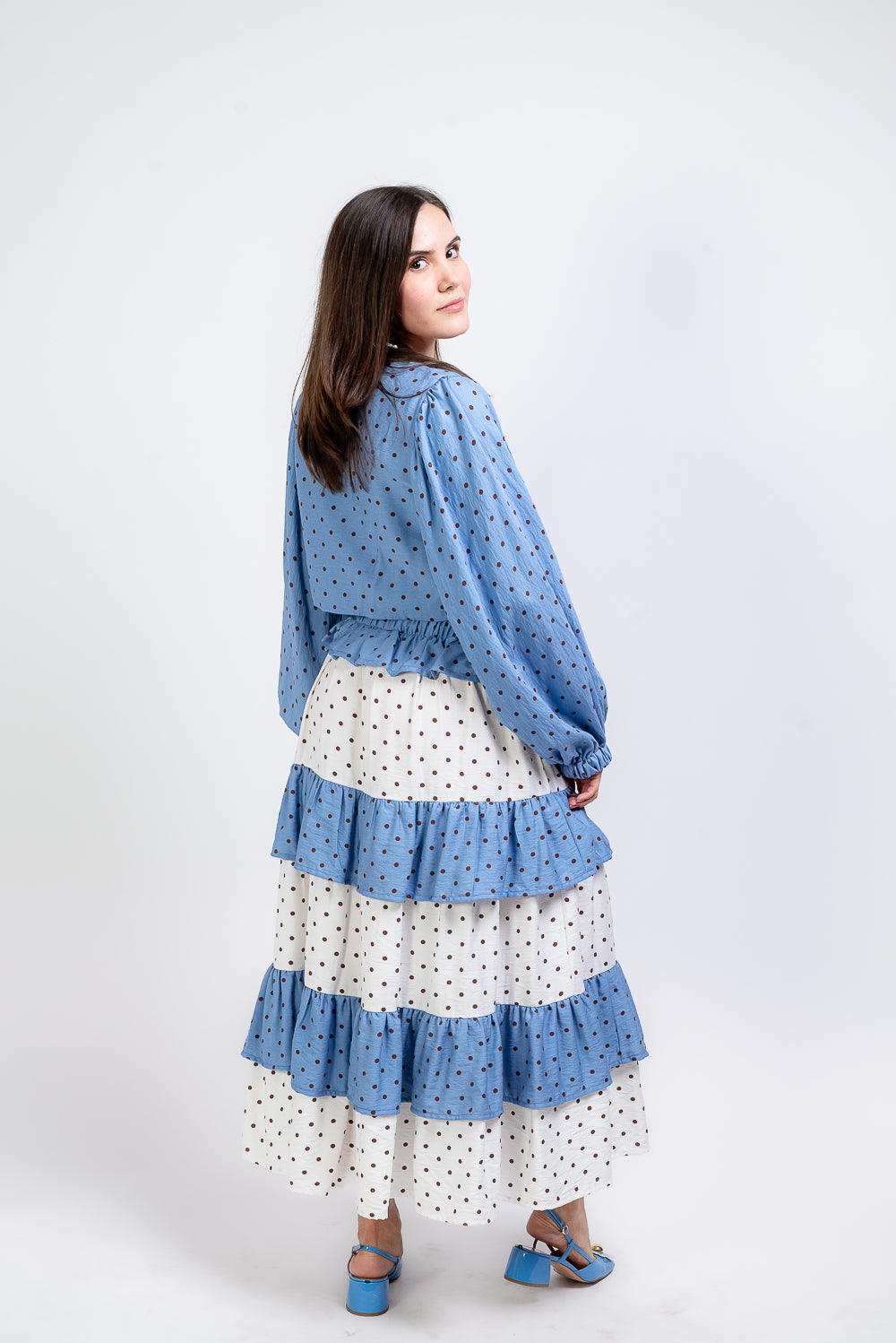 Set Mercedes con blusa azul