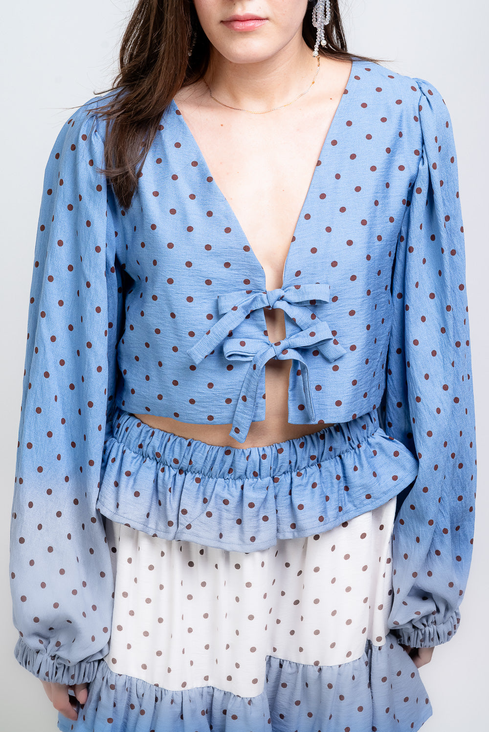 Set Mercedes con blusa azul