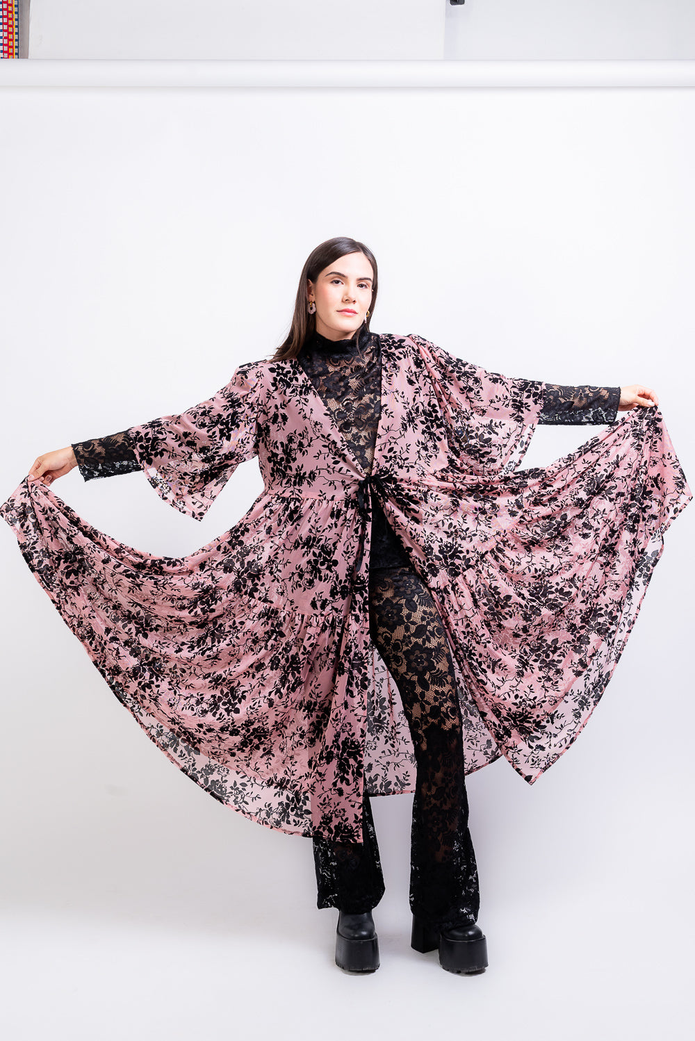 Vestido Alba deboré rosa