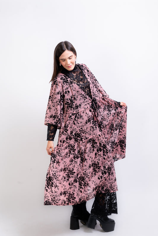 Vestido Alba deboré rosa