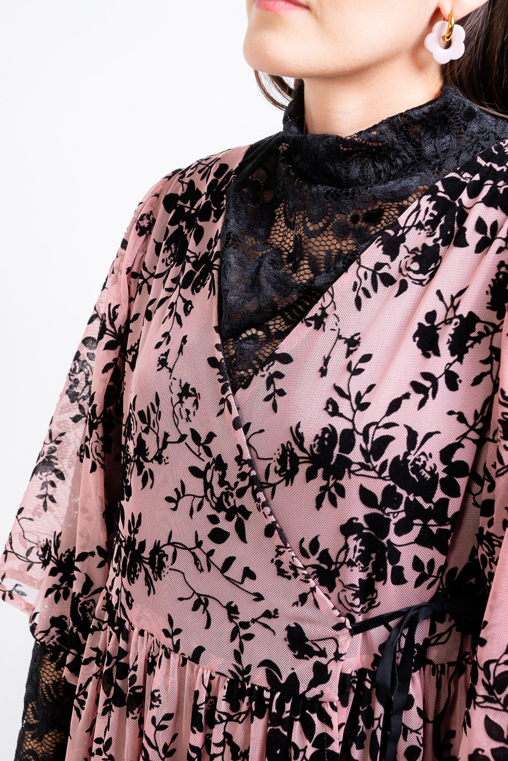 Vestido Alba deboré rosa