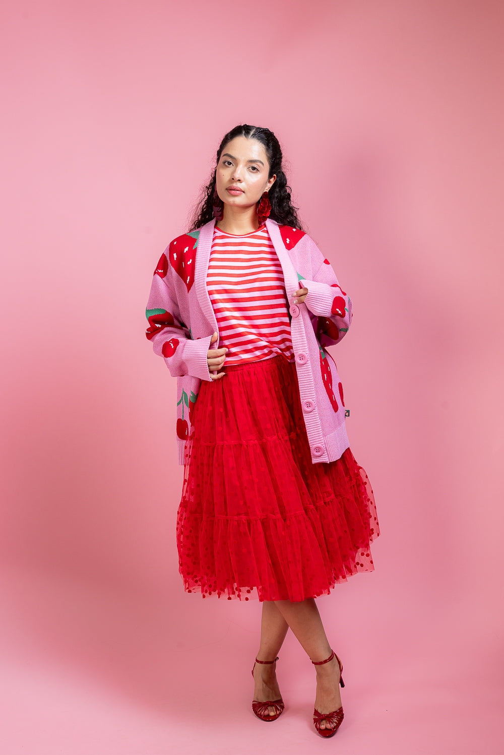 Falda midi Polka love