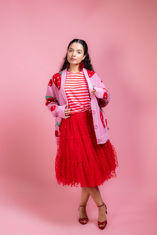 Falda midi Polka love