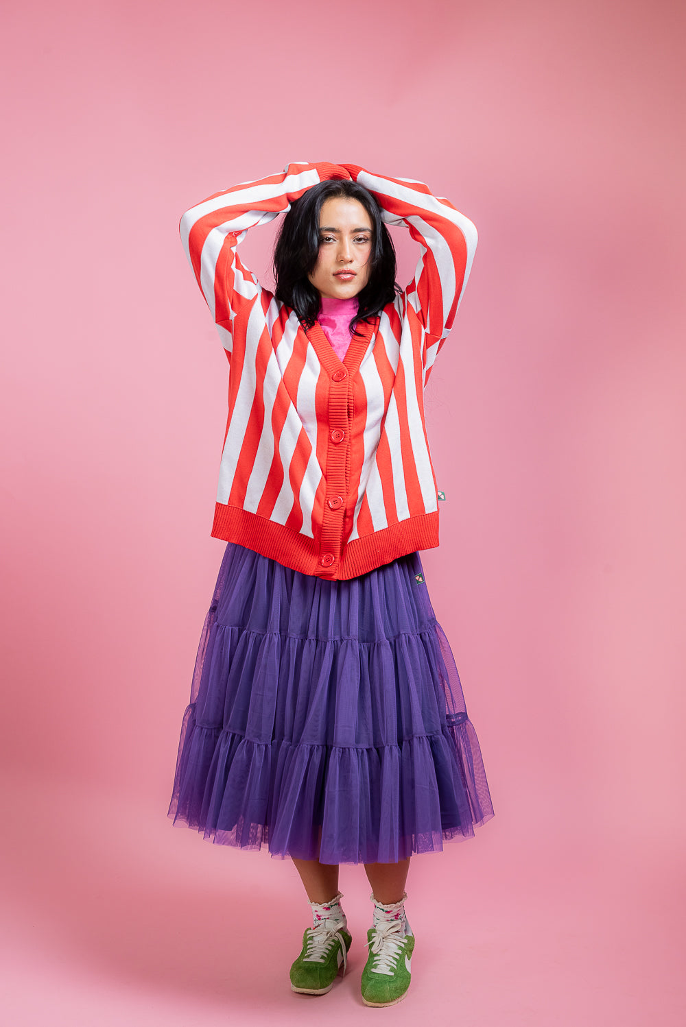 Falda midi bugambilia