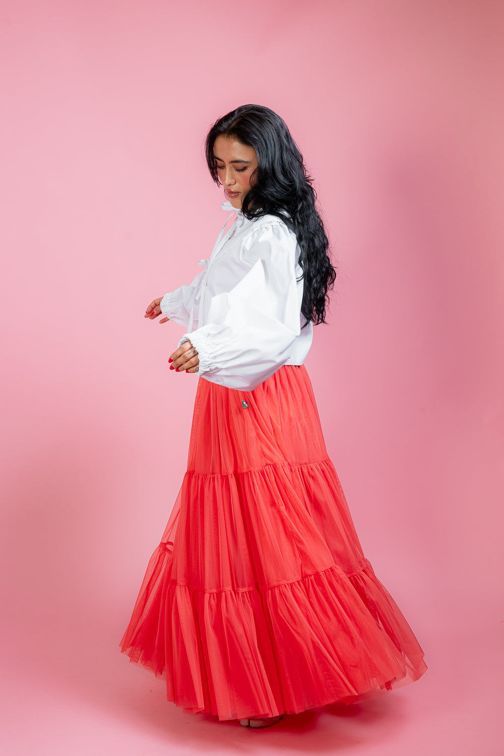 Falda Maxi coral