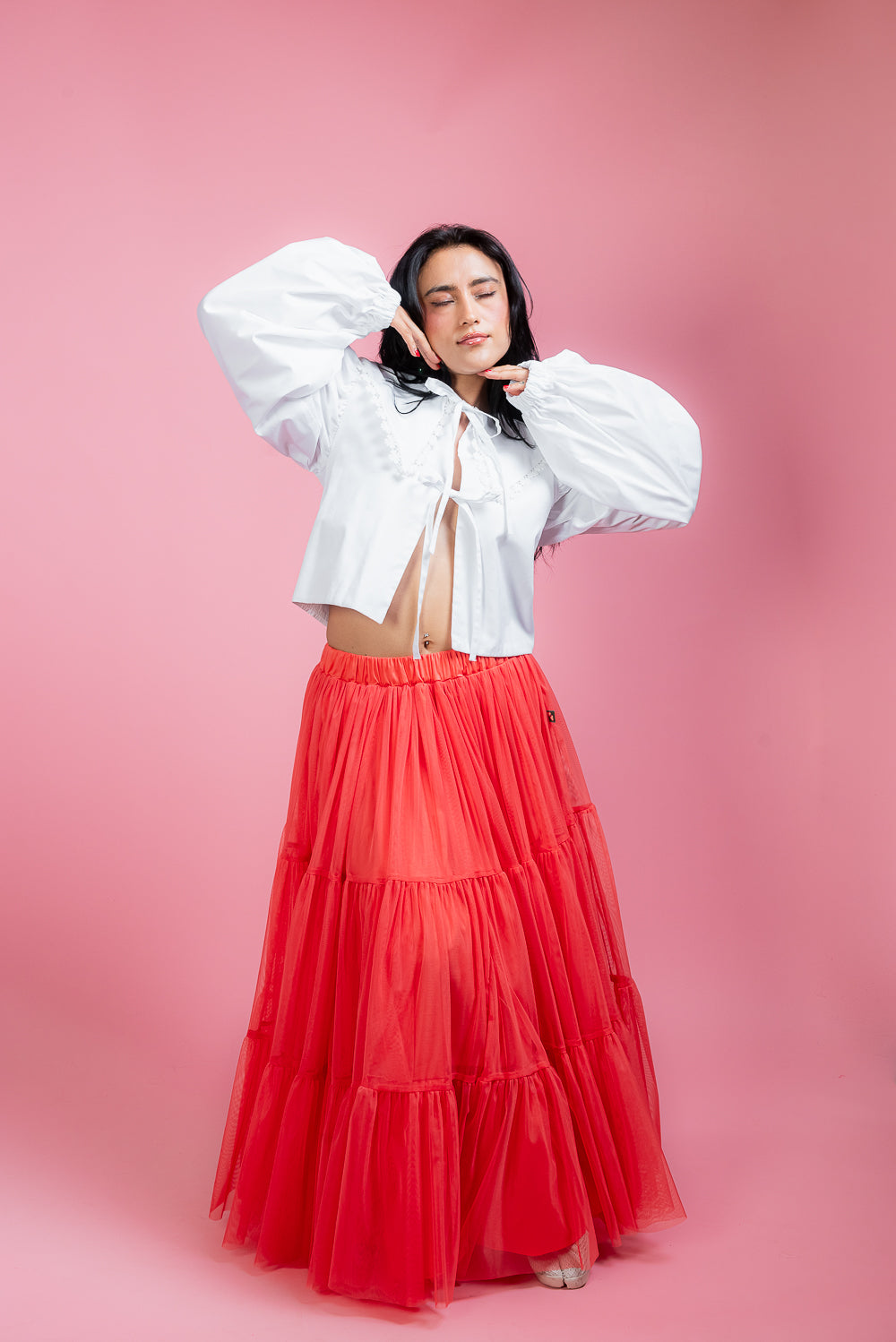 Falda Maxi coral