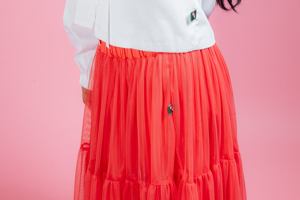 Falda Maxi coral