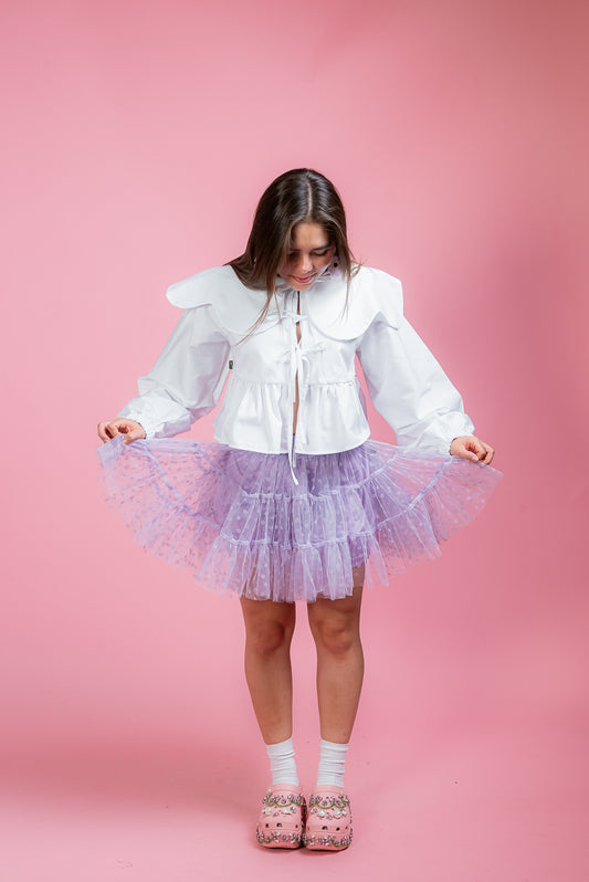 Falda mini lavanda