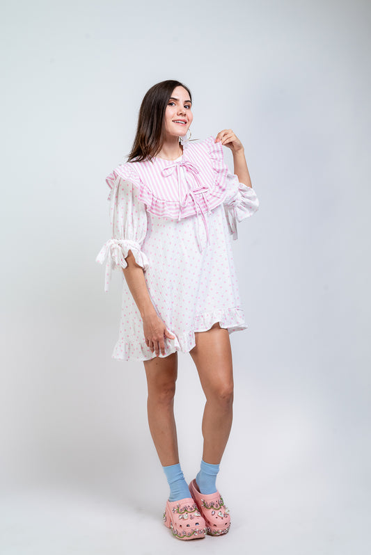 Vestido Ponny doll y cuello Rayas